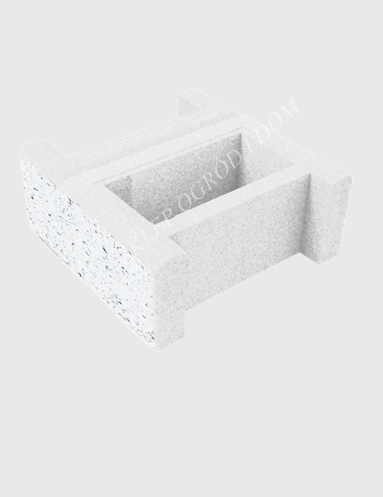 Bloczek łupany podmurówkowy Biały 38x38x16cm