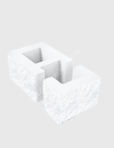 Bloczek łupany słupkowy Biały Forte 38x22x16cm