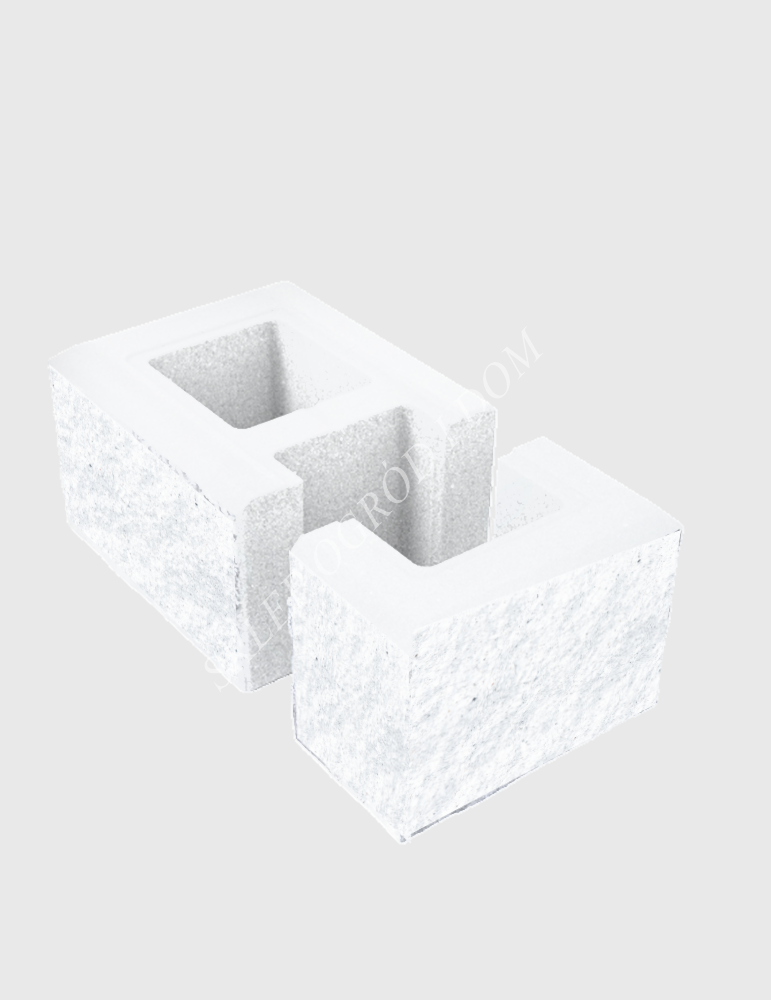 Bloczek łupany słupkowy Biały Forte 38x22x16cm