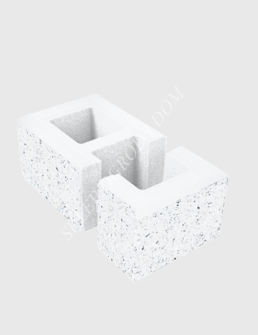 Bloczek łupany słupkowy Biały 38x22x16cm