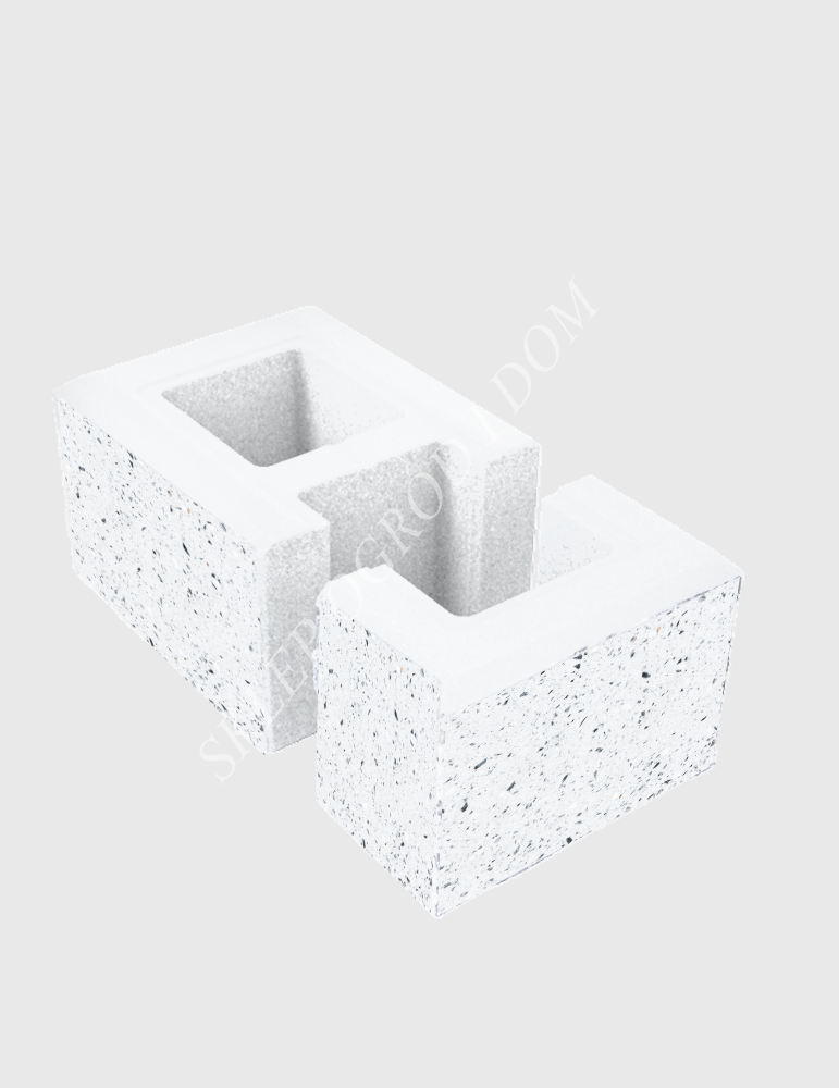 Bloczek łupany słupkowy Biały 38x22x16cm