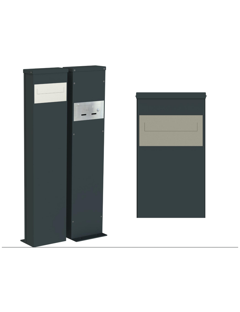 słupek wielofunkcyjny ze skrzynką na listy