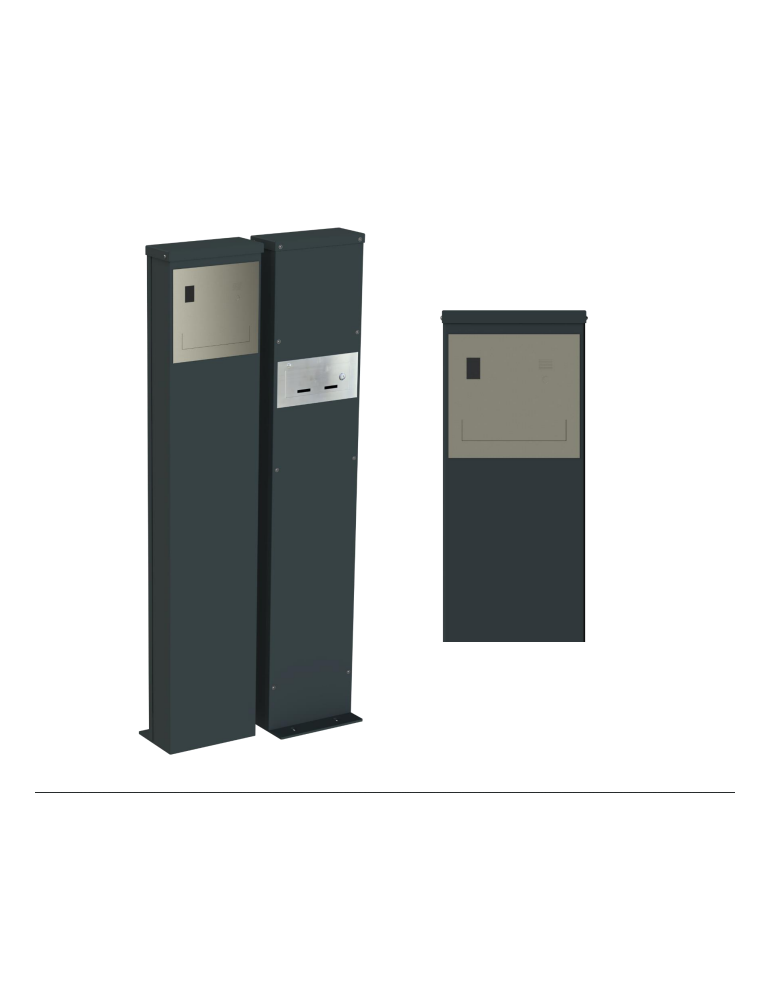 słupek multimedialny ze skrzynką i domofonem Frontal Fence