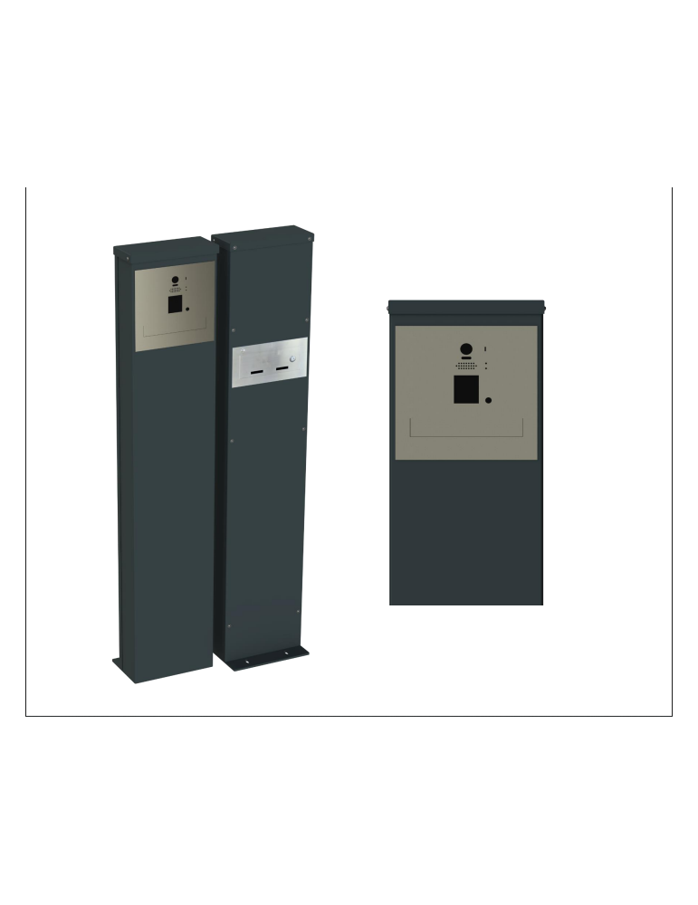 słupek multimedialny z kamerą i czytnikiem do otwierania