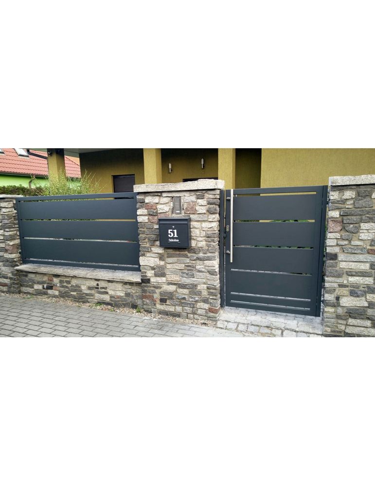 ogrodzenie nowoczesne stalowe poziome cubus