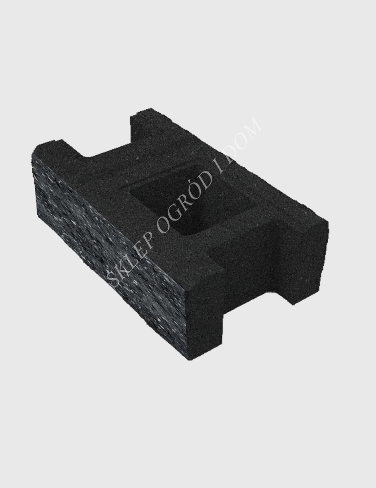 Bloczek łupany podmurówkowy Grafit 38x22x16cm