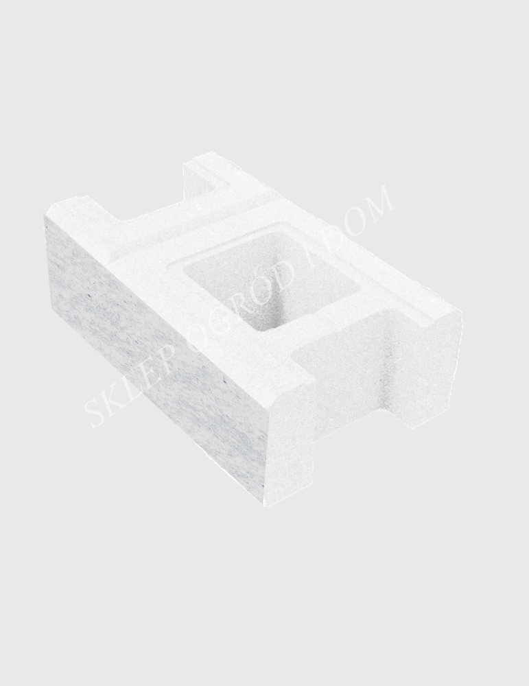 Bloczek łupany podmurówkowy Biały Forte 38x22x16cm