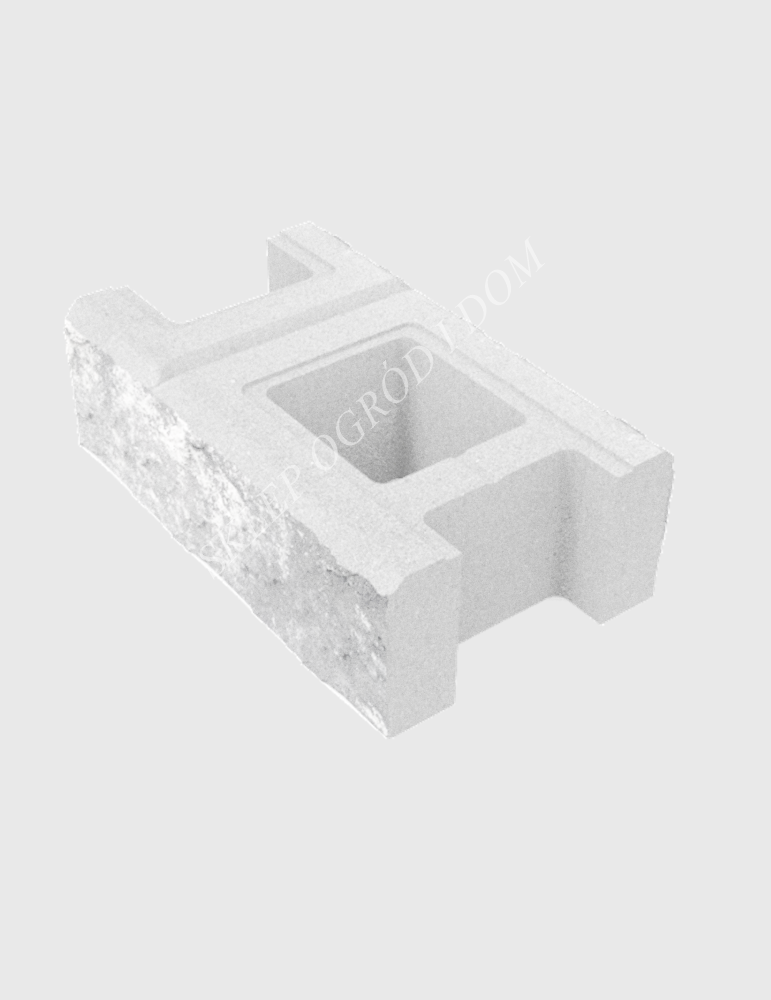 Bloczek łupany podmurówkowy Biały 38x22x16cm