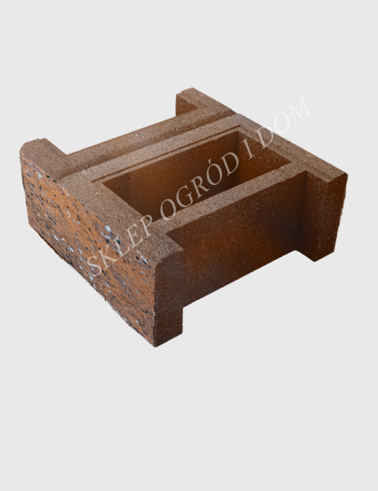 Bloczek łupany podmurówkowy Czekolada 38x38x16cm