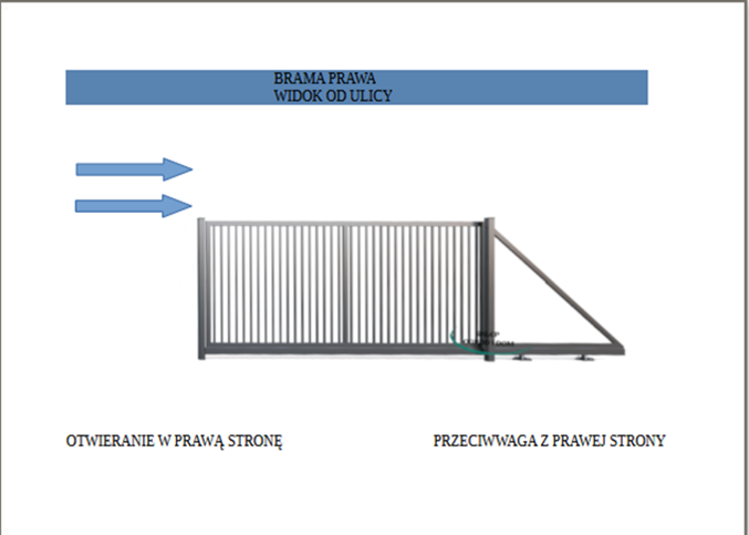 kierunek otwierania bramy samonośnej pionowej magro