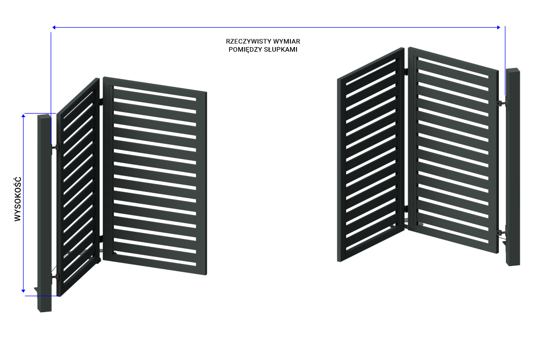 pomiary bramy składanej Classic Line