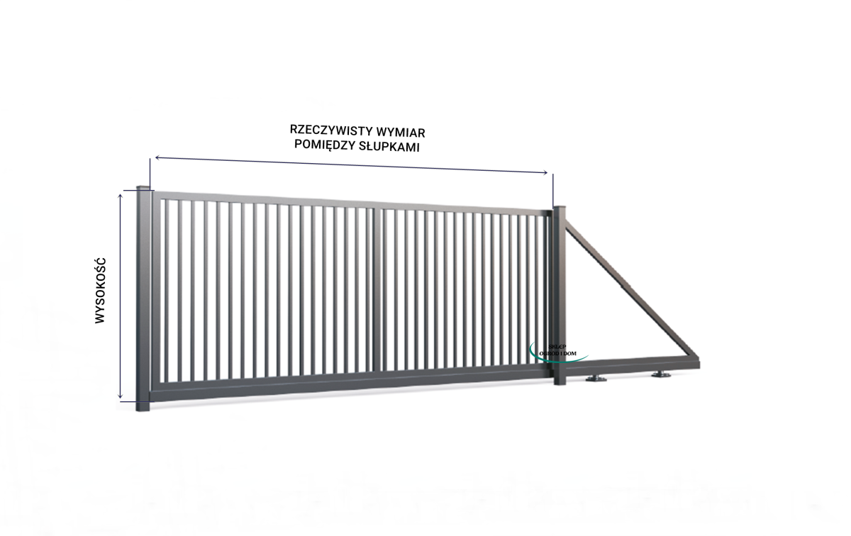 pomiary bramy przesuwnej pionowej magro