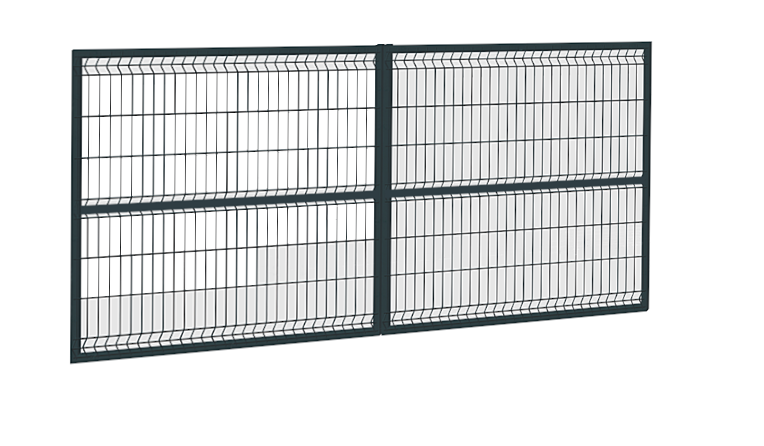 Brama dwuskrzydłowa panelowa 3D w wymiarze 123x400 cm