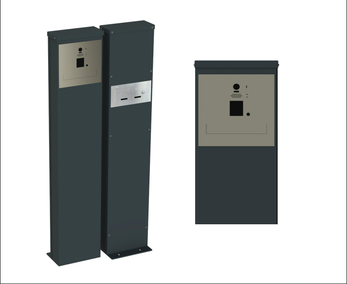 słupek multimedialny z kamerą i czytnikiem Frontal Fence