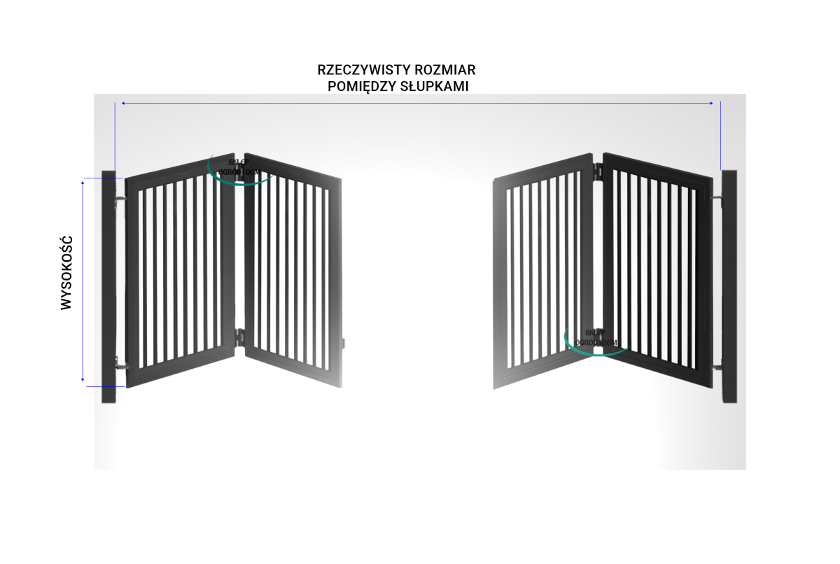 pomiary bramy składanej magro
