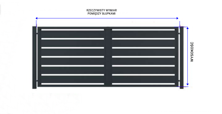 pomiary bramy uchylnej cubus