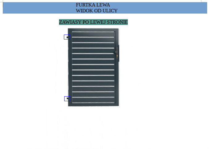 kierunek otwierania furtki