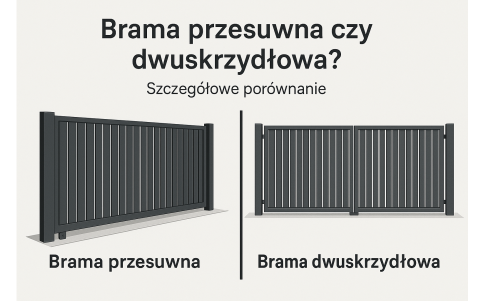 Brama przesuwna czy dwuskrzydłowa? Szczegółowe porównanie
